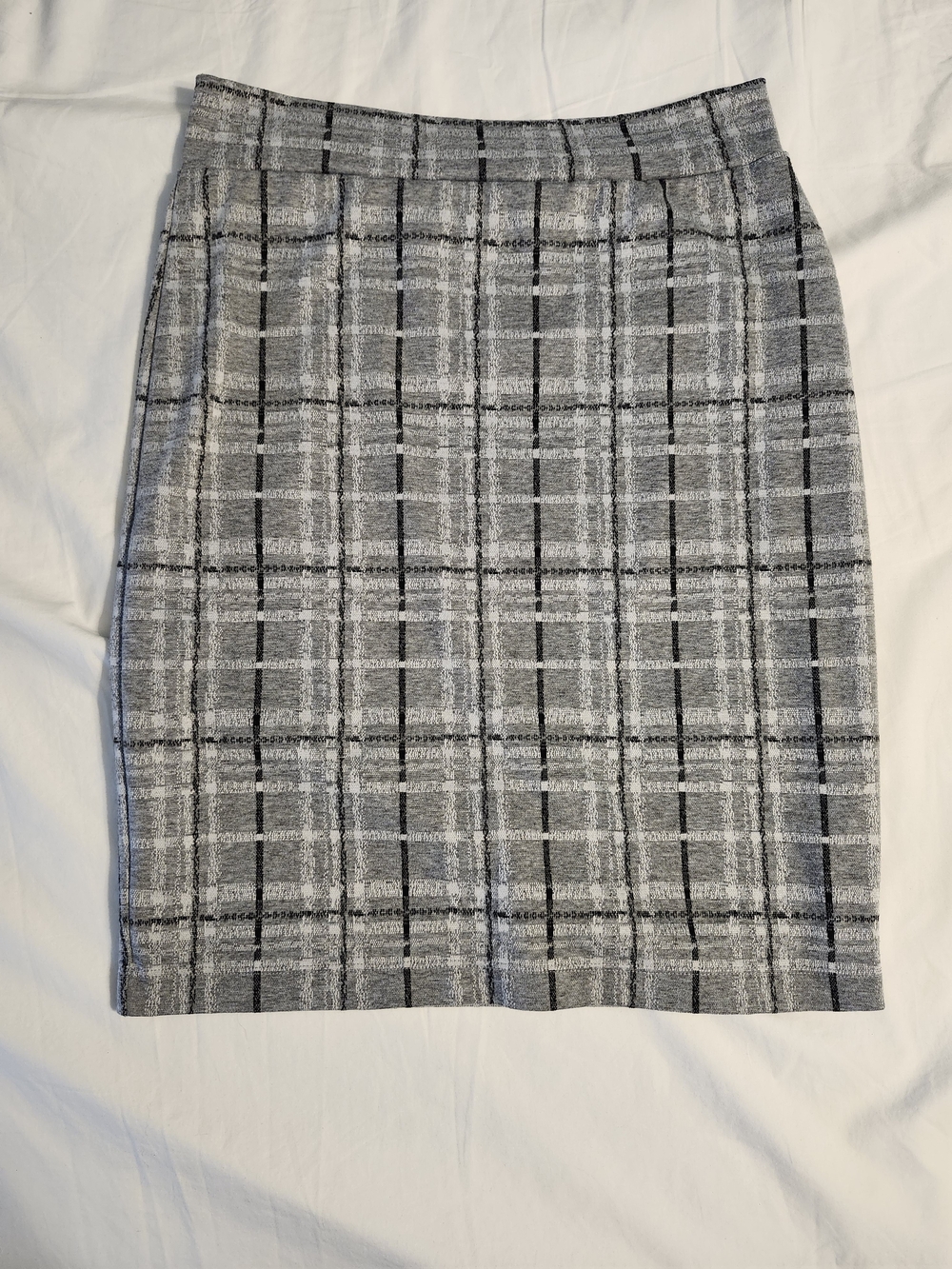 Renee C. Gray Plaid Pencil Skirt